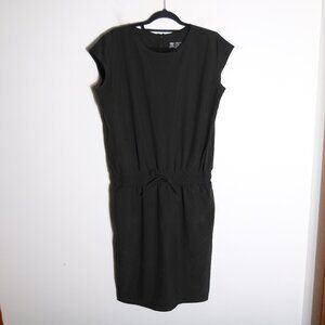 Albion Black Cap Sleeve Going Places Athletic Dress Womens XL Tie Waist Modest